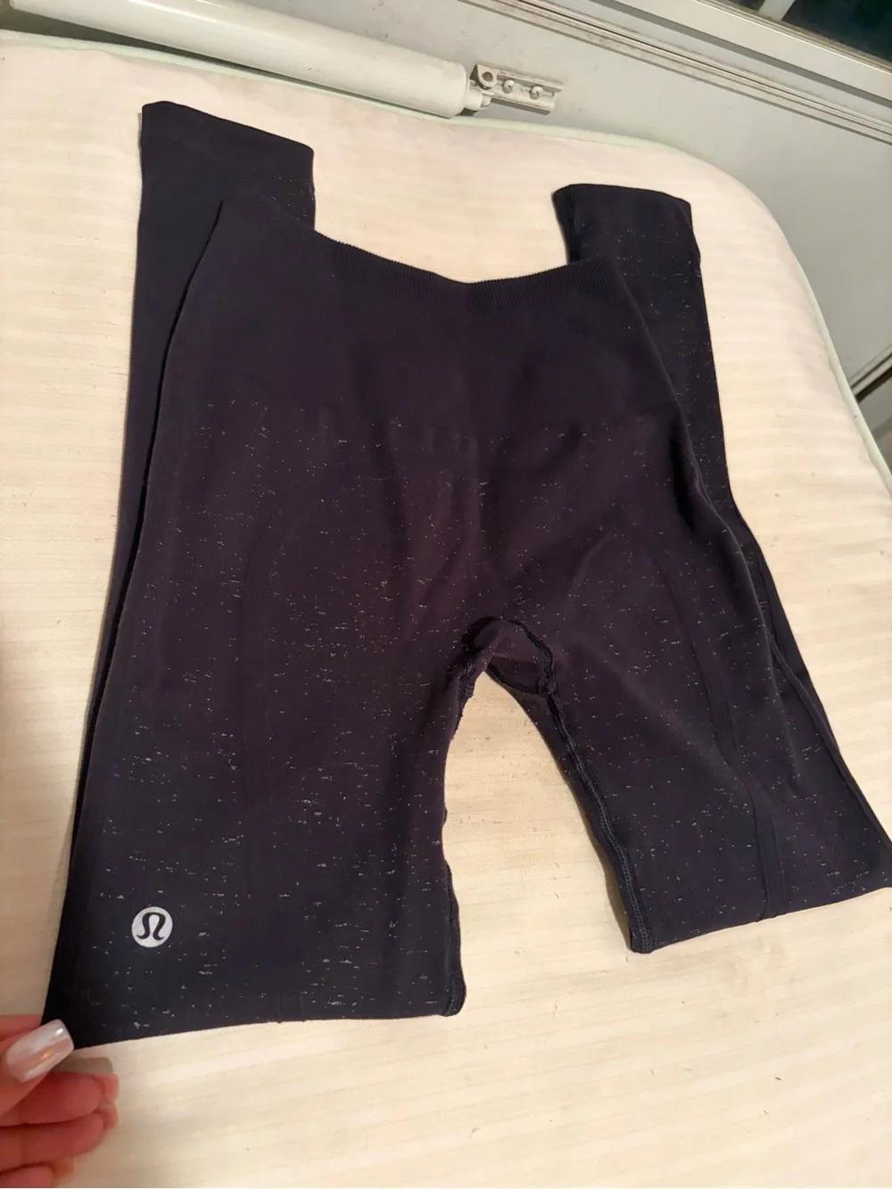 lululemon athletica Black Leggings with Silver Speckle